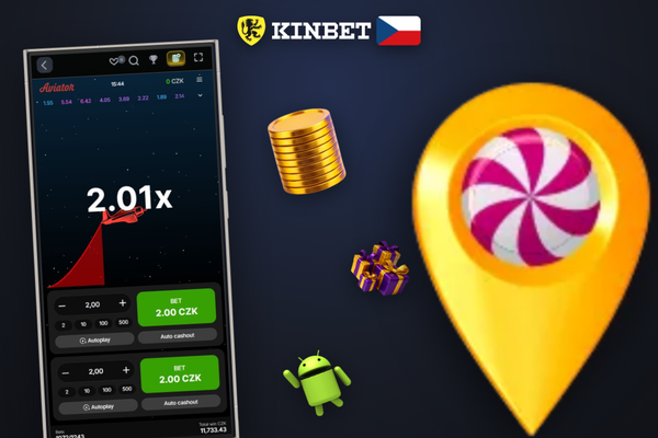 Herní rozhraní Aviator v Kinbet Casino s tlačítkem cashout a rostoucím multiplikátorem