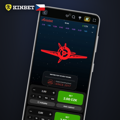 Statistika kol Aviator v Kinbet Casino – sloupcový graf předchozích multiplikátorů