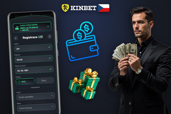 Pole pro promo kód CZBONUS300 v registračním formuláři Kinbet Casino
