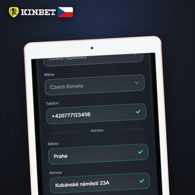 Rychlá registrace v Kinbet Casino – ikona stopek symbolizující okamžité založení účtu